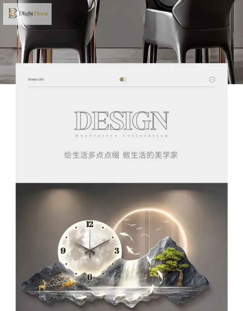 Dlight Decor Nordic Clock Wall Art for Modern Homes Wall Art