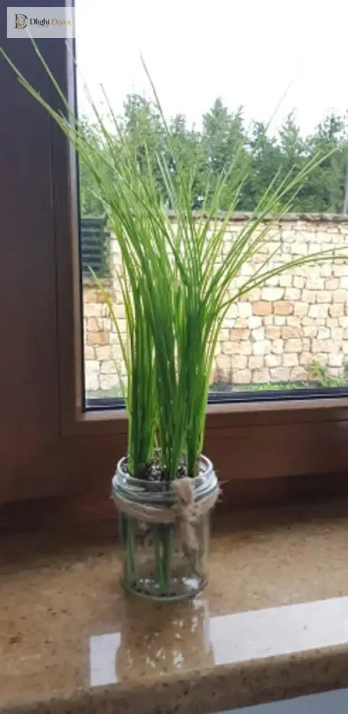 Dlight Decor Onion Grass Bunch for Natural Green Wall and Home Decor