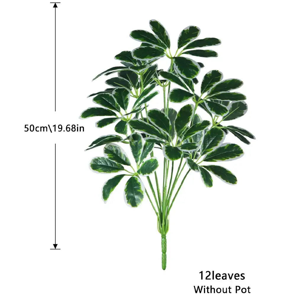 Dlight Decor Palm Plant for Natural Indoor Outdoor Charm 50cm 12Leaves White