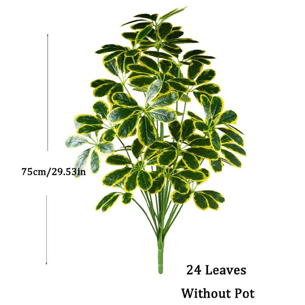 Dlight Decor Palm Plant for Natural Indoor Outdoor Charm 75cm 24Leaves Yellow