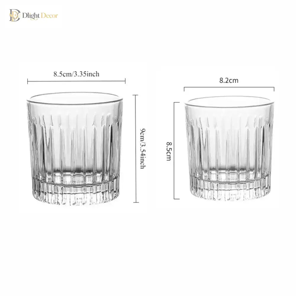 Dlight Decor Striped Whisky Glass 290ml or 335ml Cocktail Glasses