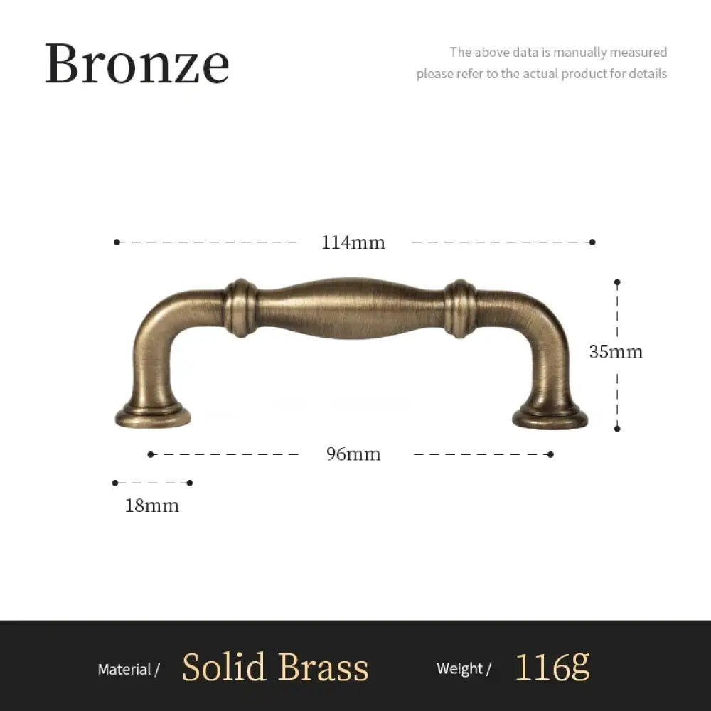 Antique brass T-bar cabinet pull with U-shaped ends and 114mm length dimension