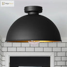 Modern Elegance: Black Dome Flush Mount Ceiling Light