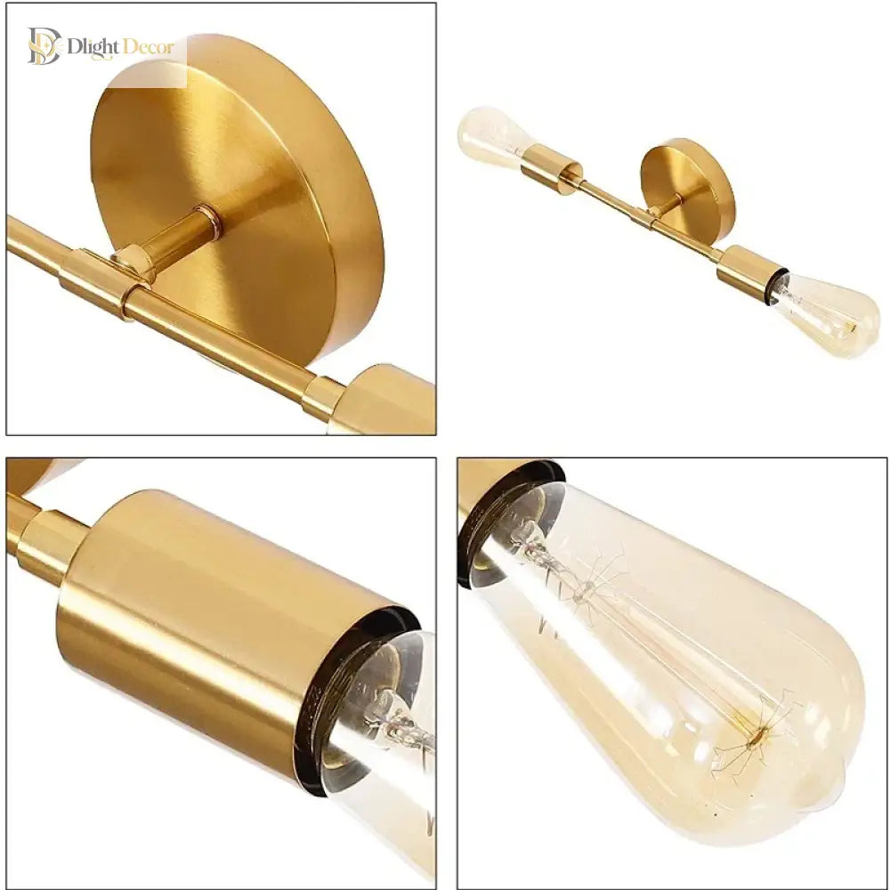 Double Head Wall Lamp - American Industrial Style For Aisle Bedroom And Bathroom Mirror Front Decor