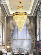 Duplex Building Chandelier - Post - Modern Light Luxury Crystal Elegance For Villas Living Rooms