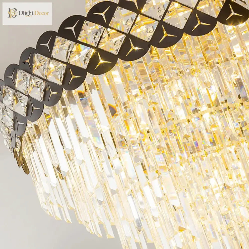 Duplex Building Crystal Chandelier - Post - Modern Light Luxury Elegance For Spiral Staircases