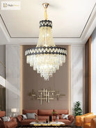 Duplex Building Crystal Chandelier - Post - Modern Light Luxury Elegance For Spiral Staircases