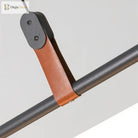 Eden Chandelier - Modern Long Tube Pendant Lamp In Black And Gold With Leather Accents For Kitchen