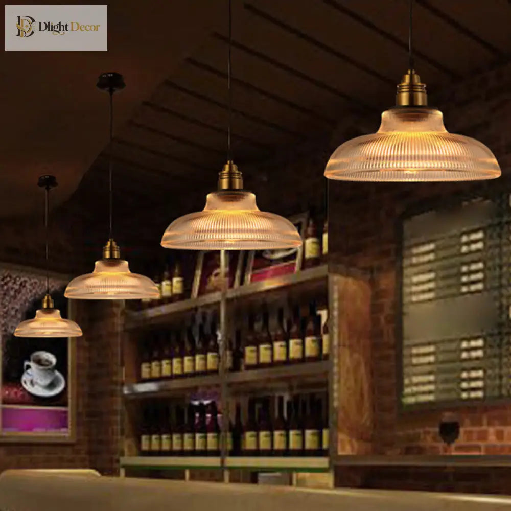 Elaina Eye - Catching Ribbed Glass Pendant Light