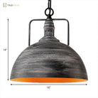 Elara - Adjustable Industrial Pendant Light With Aged Silver Dome (1 - Light)