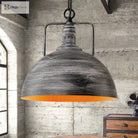 Elara - Adjustable Industrial Pendant Light With Aged Silver Dome (1 - Light)