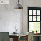 Elara - Adjustable Industrial Pendant Light With Aged Silver Dome (1 - Light)