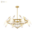 Elara’s Modern Chandelier - Two - Tone Glass Elegance (8 - Light)