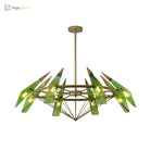 Elara’s Modern Chandelier - Two - Tone Glass Elegance (8 - Light)
