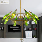 Elara’s Modern Chandelier - Two - Tone Glass Elegance (8 - Light)