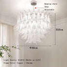 Elara White Petal Glass LED Chandelier for Staircase & Villa Décor 80cm 4-tier / Copper Frame / Warm Light chandelier