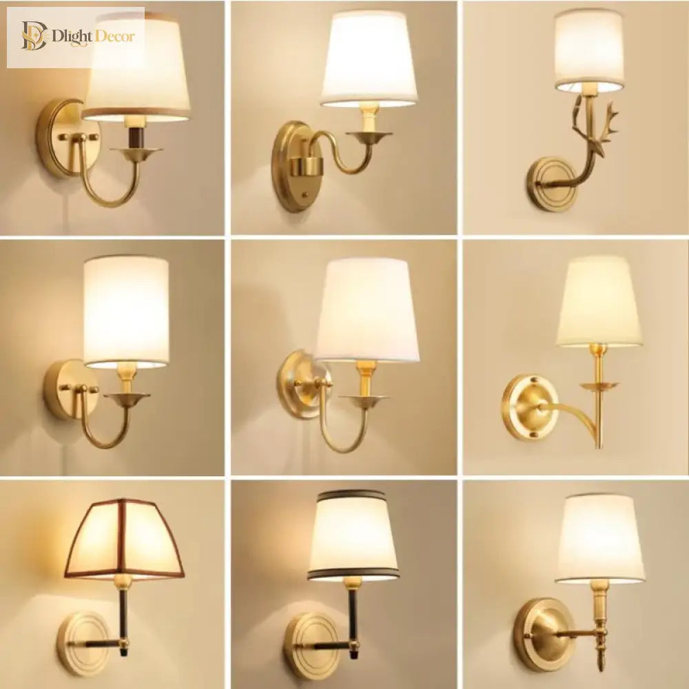 Eleanor - Full Copper American Wall Lamp Bedroom Bedside European Lighting Modern Simple Living