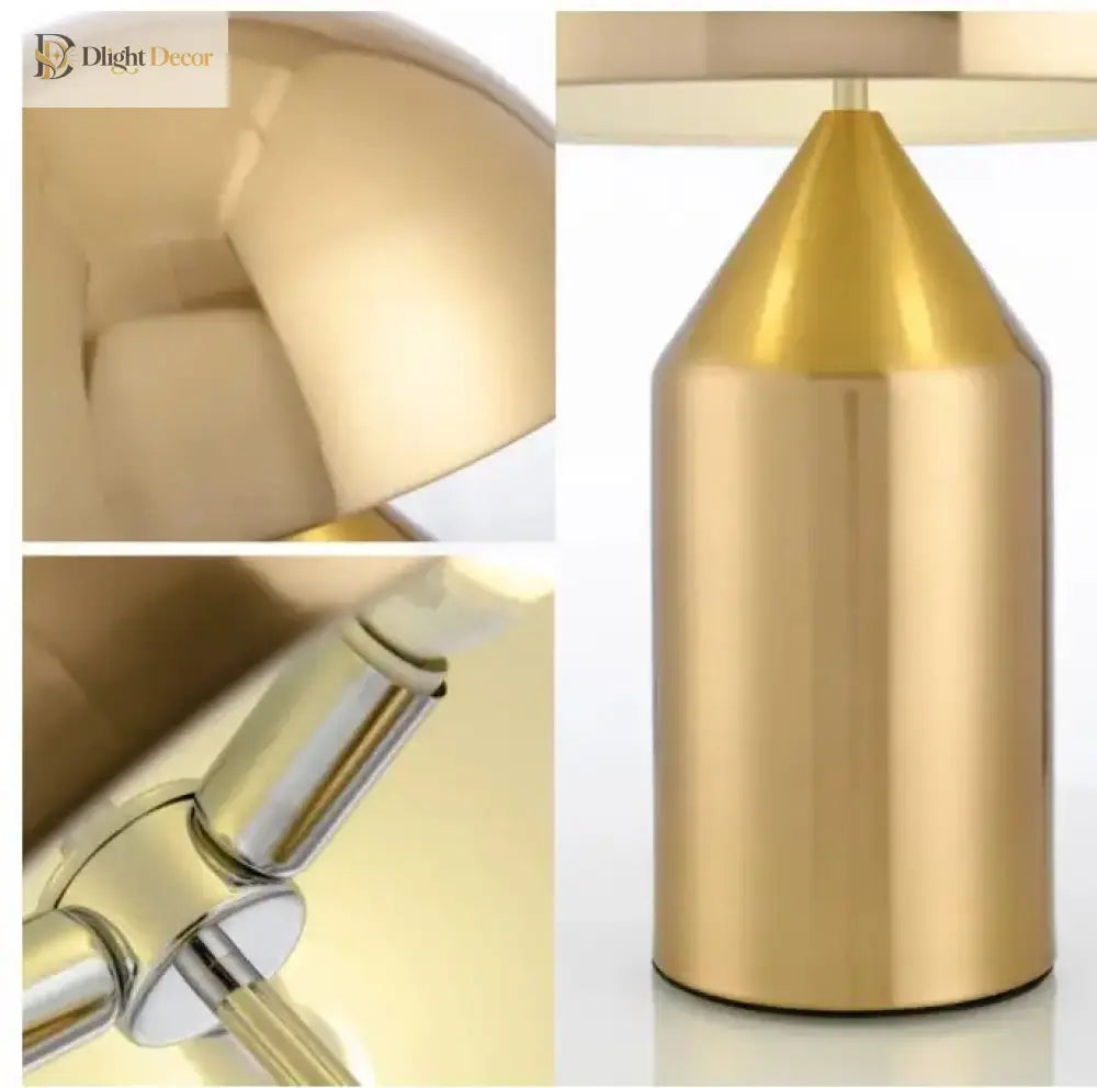Electroplated Nordic Mushroom Table Lamp - Modern Led Desktop Decor For Living Dining And Bedrooms