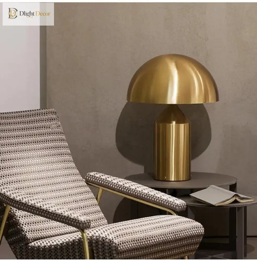 Electroplated Nordic Mushroom Table Lamp - Modern Led Desktop Decor For Living Dining And Bedrooms