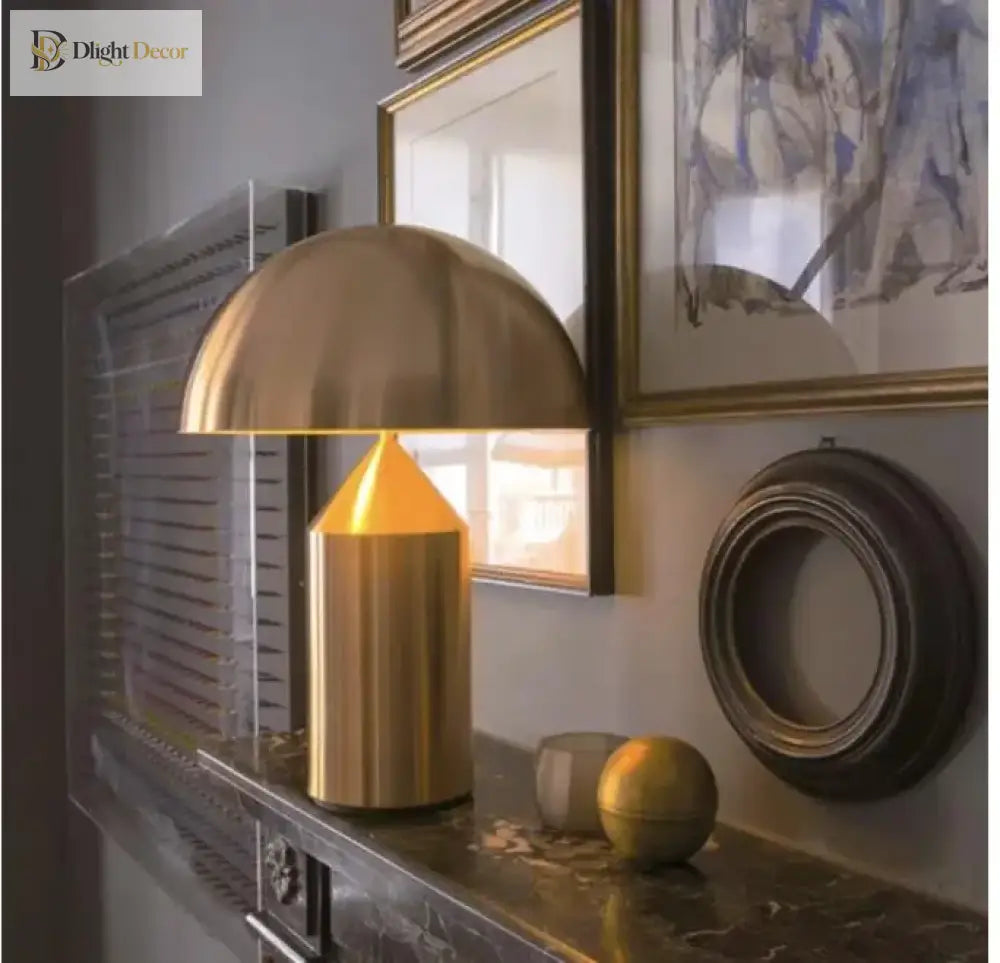Electroplated Nordic Mushroom Table Lamp - Modern Led Desktop Decor For Living Dining And Bedrooms