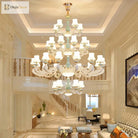 Elegant European - Style Duplex Building Chandelier - Ideal For Villa Living Rooms Grand Halls And