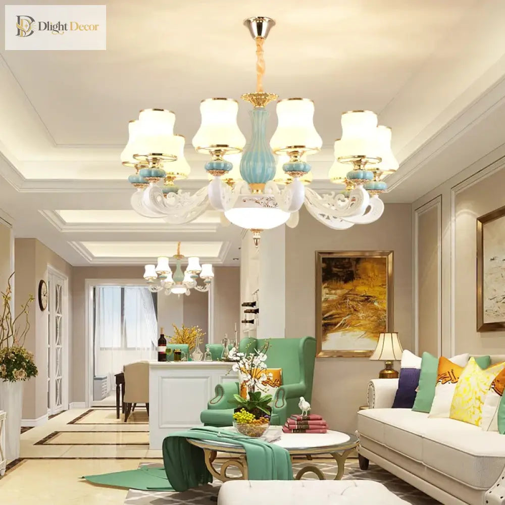 Elegant European - Style Duplex Building Chandelier - Ideal For Villa Living Rooms Grand Halls And