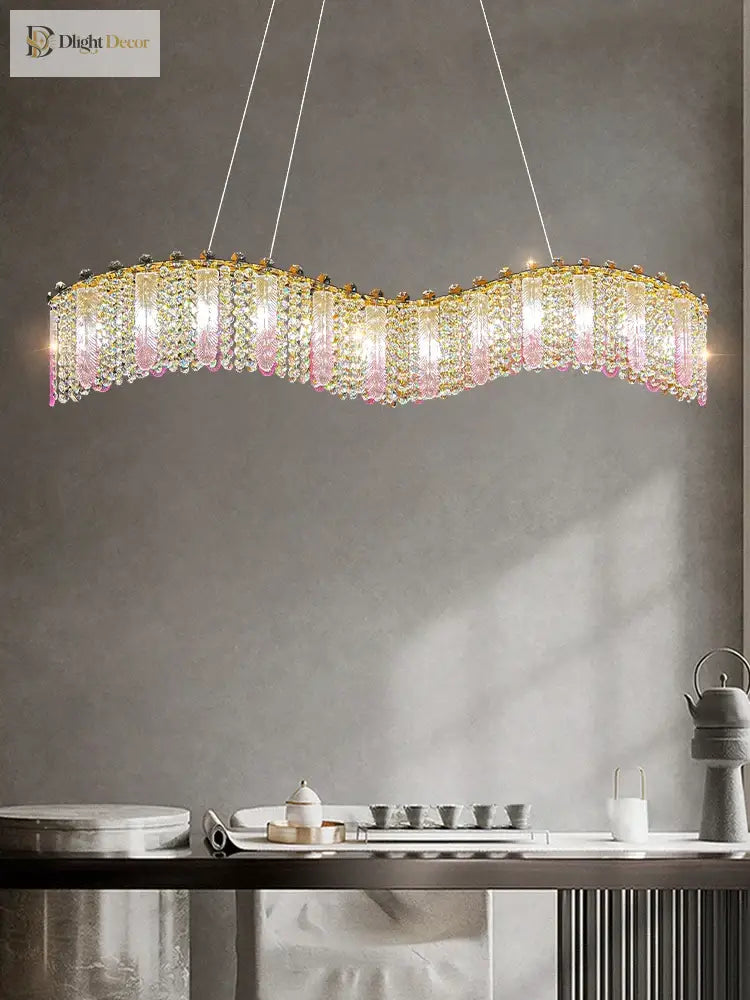 Elegant Feather Crystal Chandelier - A Light Luxury Masterpiece For Bedrooms Living Rooms