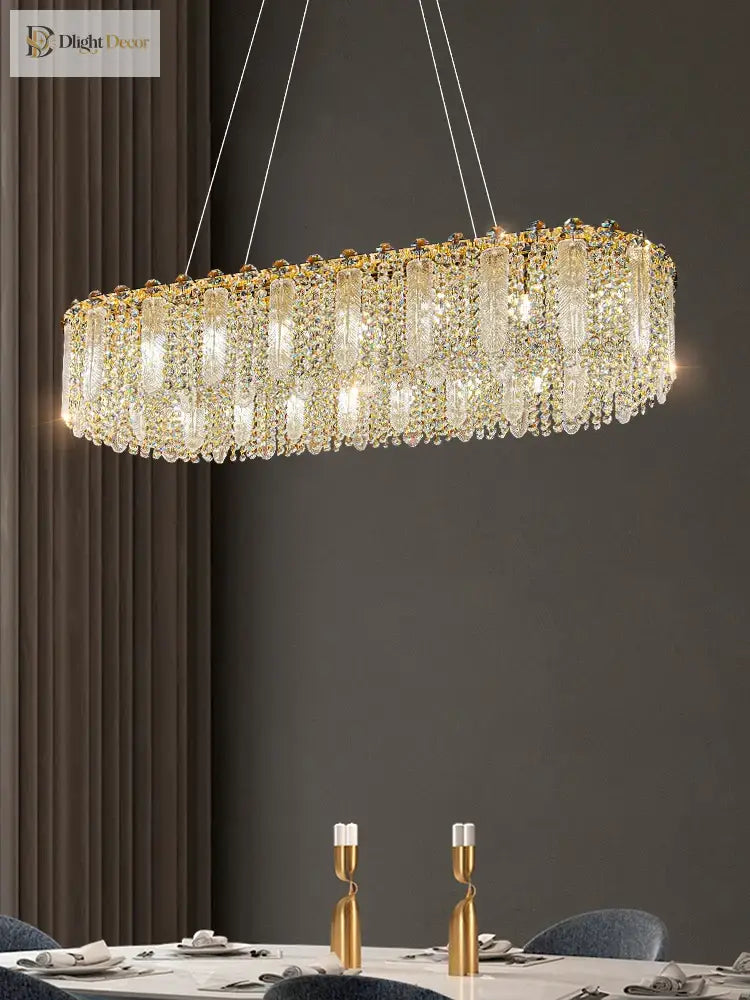 Elegant Feather Crystal Chandelier - A Light Luxury Masterpiece For Bedrooms Living Rooms