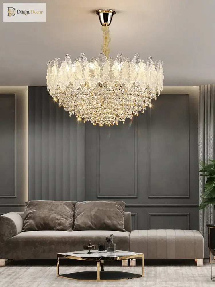Elegant French Crystal Chandelier - Postmodern Light Luxury For A Luxurious Atmosphere In Living