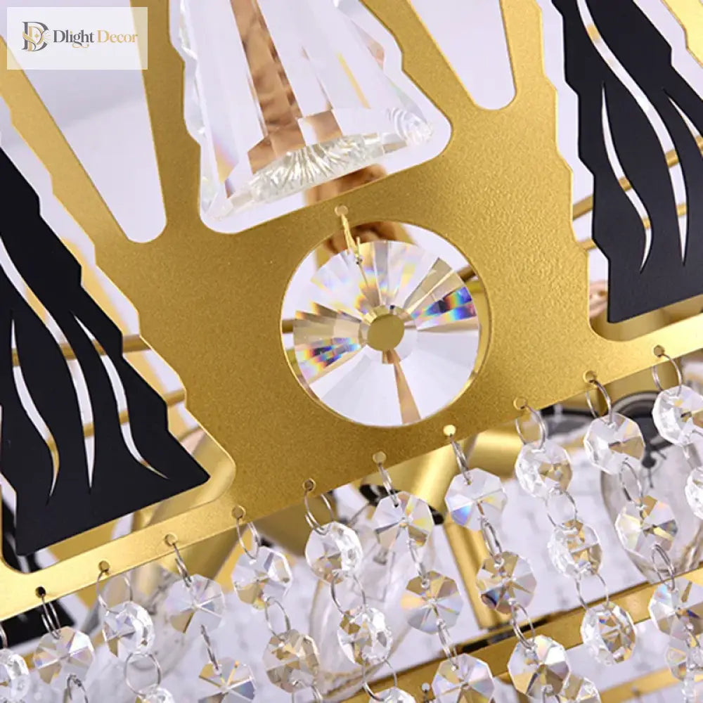 Elegant French Pastoral Golden Crystal Chandelier - Perfect For Living Rooms Dining Bedrooms And