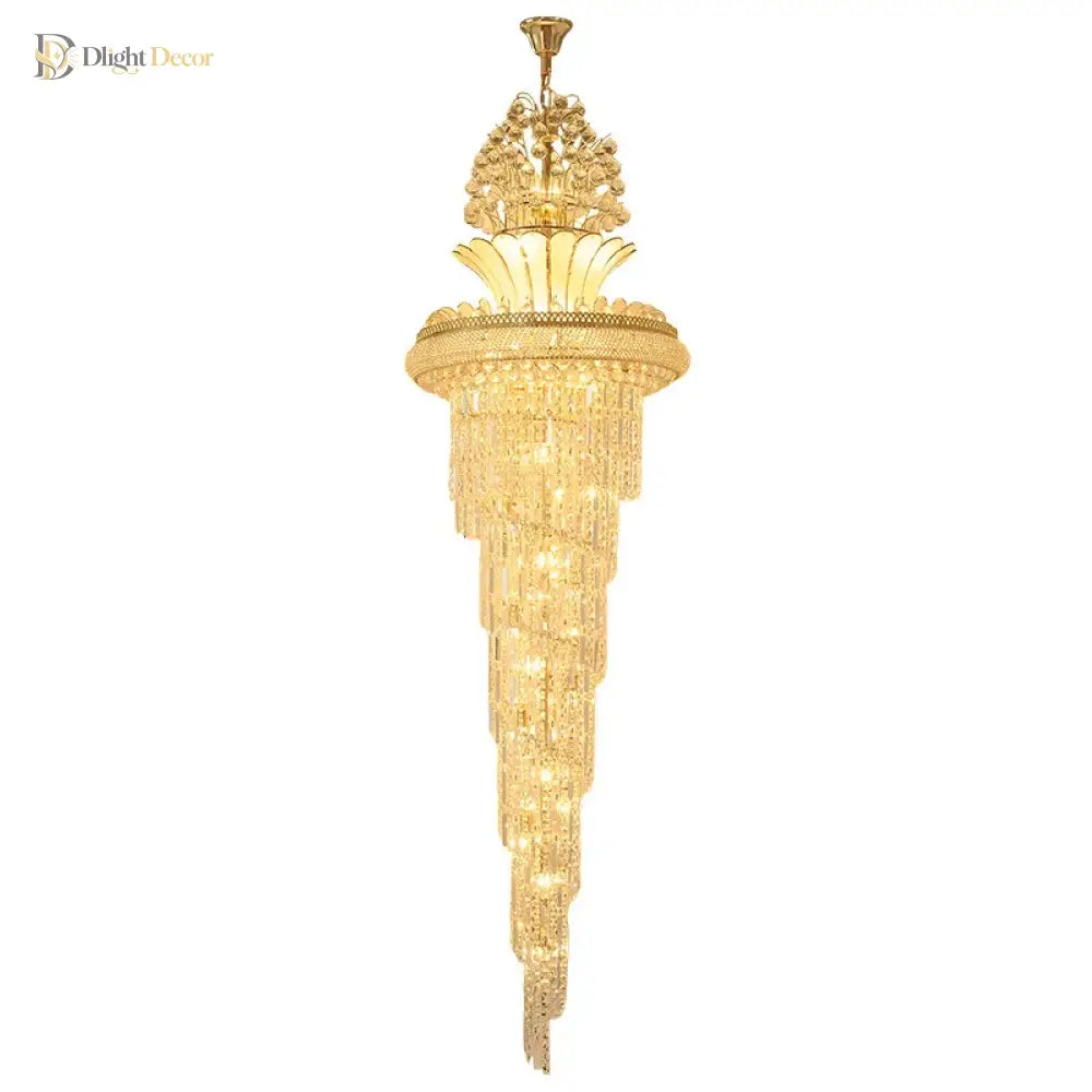 Elegant European - Style Crystal Chandelier - Ideal For Duplex Buildings Hotel Villas And Grand