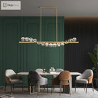 Elegant Rectangle Copper Chandelier - A Luxurious Crystal Light Fixture For Kitchen Islands Hotel