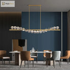 Elegant Rectangle Copper Chandelier - A Luxurious Crystal Light Fixture For Kitchen Islands Hotel