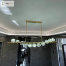 Elegant Rectangle Copper Chandelier - A Luxurious Crystal Light Fixture For Kitchen Islands Hotel