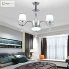 Elegant European Chrome Crystal Chandelier - A Postmodern Simple Fixture For Living Rooms Dining