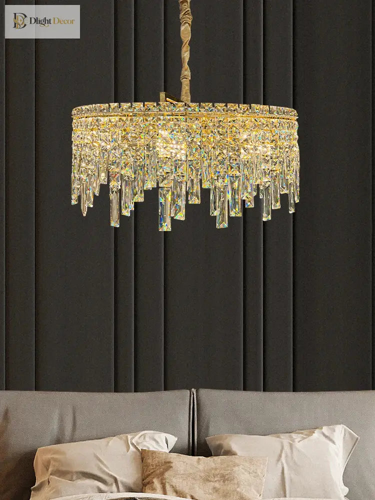 Elegant Golden Round Chandelier - A Creative New Design For Living Rooms Dining And More Chandelier
