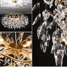 Elegant Long Gold K9 Crystal Chandelier - Ideal For Kitchen Dining Room Bedroom And Living Ceiling