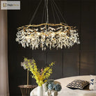 Elegant Long Gold K9 Crystal Chandelier - Ideal For Kitchen Dining Room Bedroom And Living Ceiling