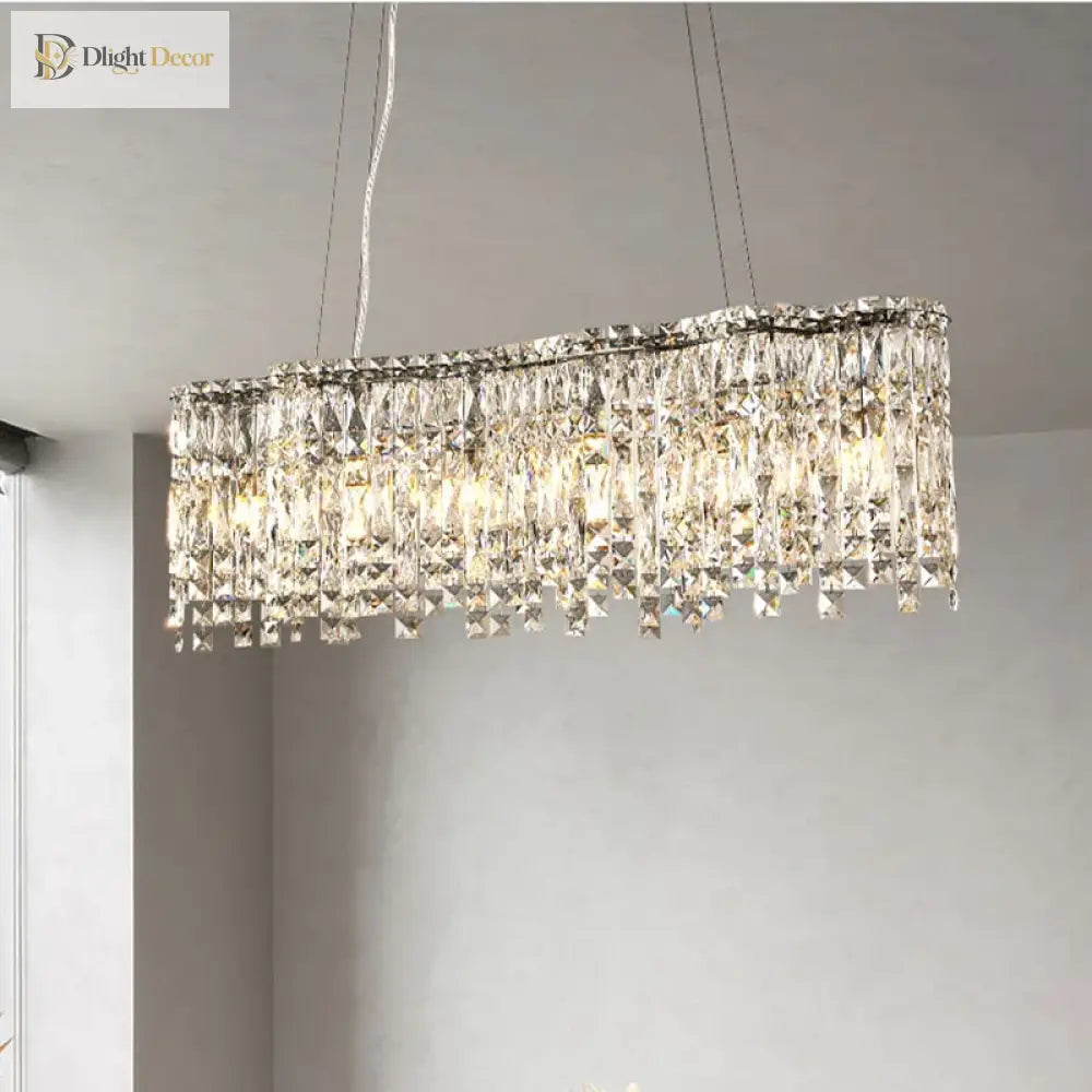 Elegant Chrome Stainless Steel K9 Crystal Chandelier - A Modern Luxury Lighting Fixture For Living
