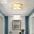 Elegant American Seiko Pure Copper Ceiling Light - Modern Minimalist Led Round Lamp For Bedrooms