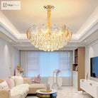Elegant Crystal Ceiling Chandelier With Led Lighting - Luxury Home Decoration For Living Rooms
