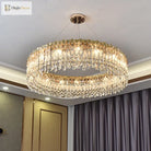 Elegant Led E14 Postmodern Gold Chandelier - A Ring Tassel Crystal Fixture For Dining Rooms Adding