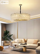 Elegant Led Crystal Chandelier For Luxurious Living Rooms - Chrome/Gold Round Design Perfect Indoor