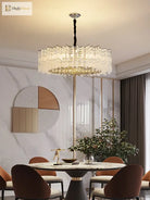 Elegant Led Crystal Chandelier For Luxurious Living Rooms - Chrome/Gold Round Design Perfect Indoor