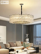 Elegant Led Crystal Chandelier For Luxurious Living Rooms - Chrome/Gold Round Design Perfect Indoor