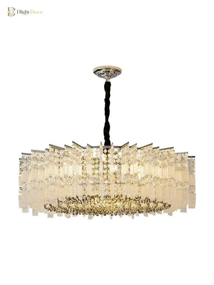 Elegant Led Crystal Chandelier For Luxurious Living Rooms - Chrome/Gold Round Design Perfect Indoor