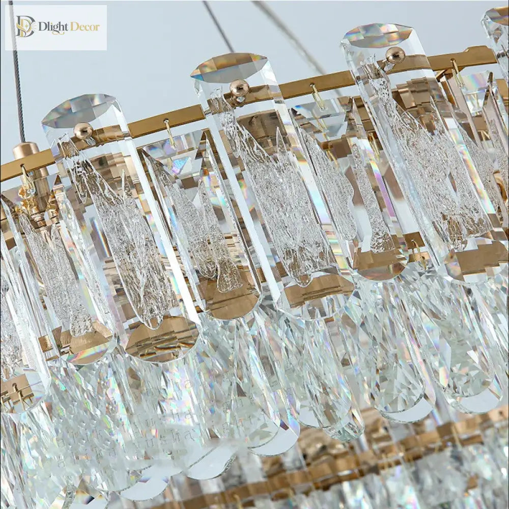 Elegant Led Transparent Crystal Chandelier - A Modern Light Luxury Fixture For Living Room Decor