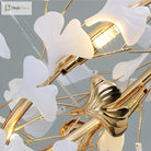 Elegant Nordic Apricot Leaf Chandelier - Wrought Iron Petals Indoor Led Lighting For Living Dining