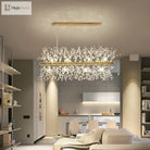 Elegant Crystal Led Chandelier - Nordic Gold And Silver Dandelion Design Perfect For Living Rooms