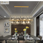 Elegant Crystal Led Chandelier - Nordic Gold And Silver Dandelion Design Perfect For Living Rooms